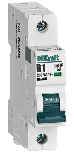 DEKraft 13100DEK Выключатель автоматический 1P 1A х-ка B ВА-105 10кА