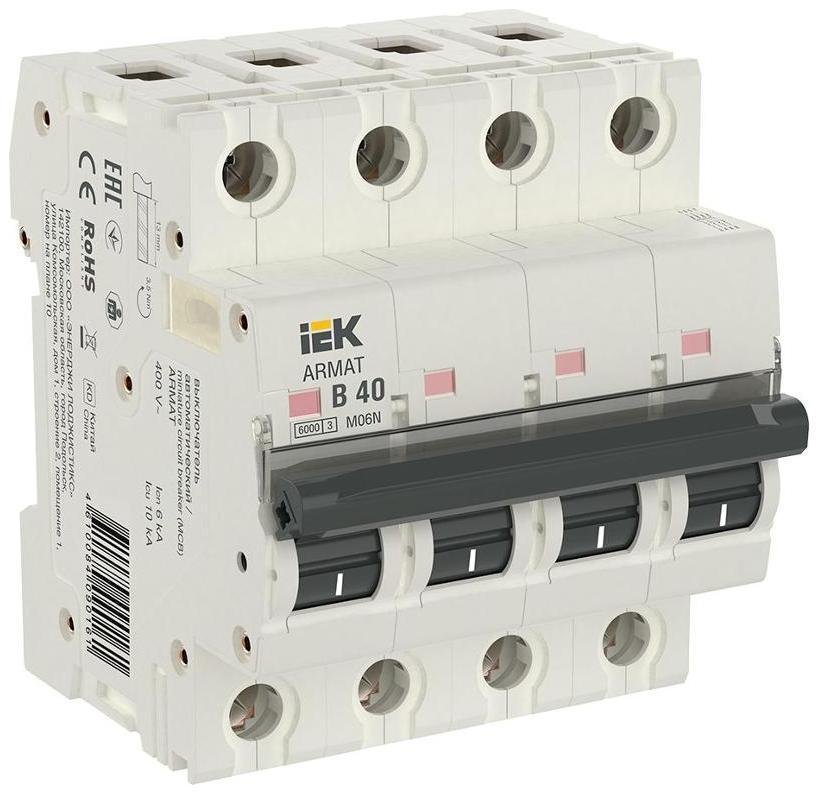 IEK AR-M06N-4-B040 Выключатель автоматический четырехполюсный M06N 4P B 40А 6кА ARMAT