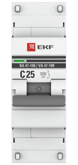 EKF mcb47100m-1-25C-pro Выключатель автоматический 1P 25А (C) 10kA ВА 47-100M без теплового расцепителя PROxima| [в упаковке 108, цена за 1 шт]