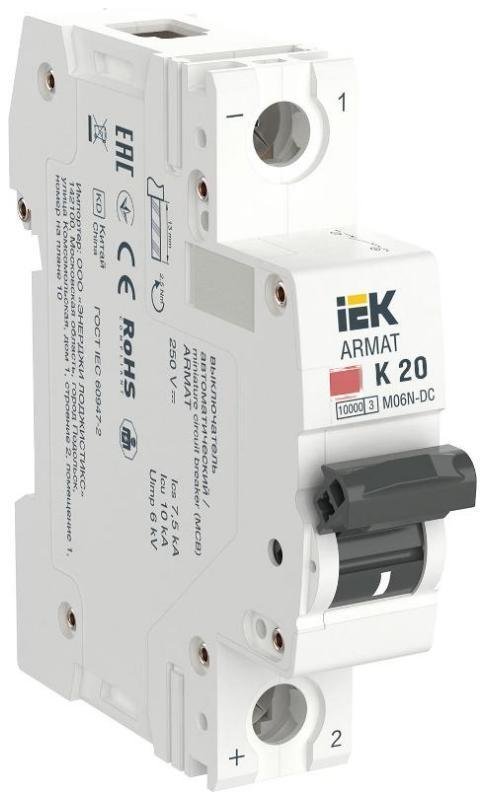 IEK AR-M06N-1-K020DC ARMAT Авт. выкл. M06N-DC 1P K 20А