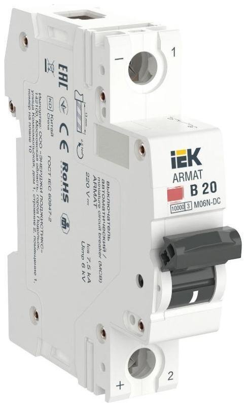 IEK AR-M06N-1-B020DC ARMAT Авт. выкл. M06N-DC 1P B 20А