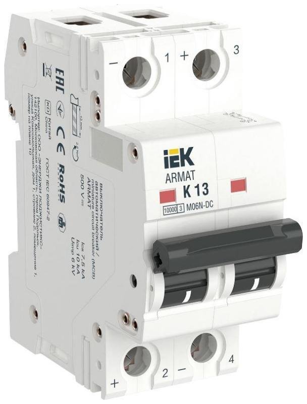 IEK AR-M06N-2-K013DC ARMAT Авт. выкл. M06N-DC 2P K 13А
