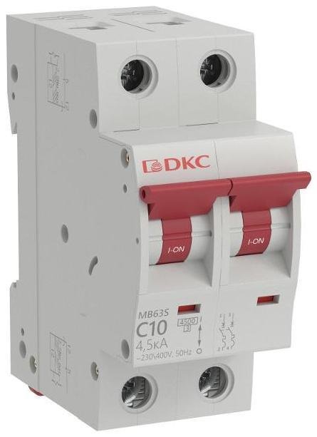 DKC MB63S-2PC10 Модульный автоматический выключатель YON MB63, 2P, характеристика C, 10A, 4,5kA [в упаковке 6, цена за 1 шт]