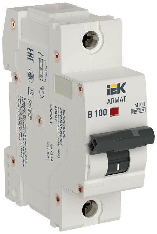 IEK AR-M10H-1-B100 Автоматический выключатель однополюсный M10H 1P B 100A ARMAT