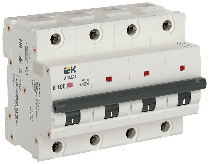 IEK AR-M10H-4-B100 Автоматический выключатель четырехполюсный M10H 4P B 100A ARMAT