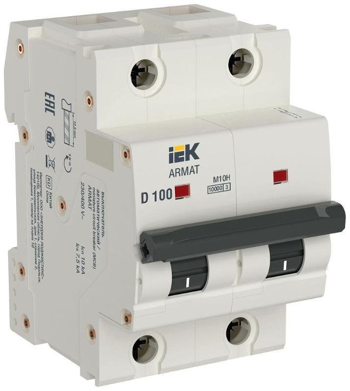 IEK AR-M10H-2-D100 Автоматический выключатель двухполюсный M10H 2P D 100A ARMAT