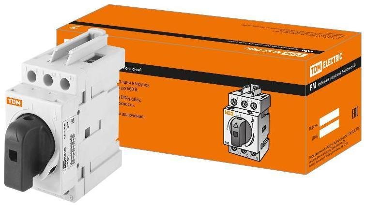 TDM electric SQ0222-0002 Рубильник модульный РМ-20 3П 20A [в упаковке 6, цена за 1 шт]