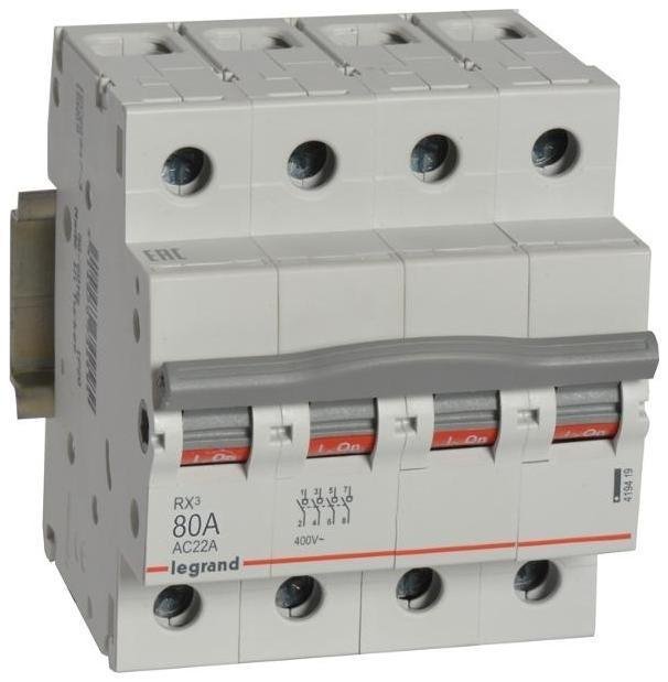 Legrand 419419 RX3 Выключатель-разъединитель 80А 4П