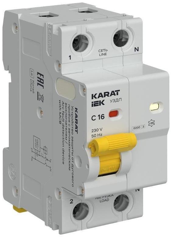 IEK KA-DP11-1-016-C Устройство защиты от дугового пробоя с автоматическим выключателем 1P+N C 16A KARAT