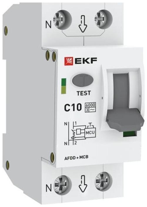 EKF afdd-2-10C-pro Устройство защиты от дугового пробоя (УЗДП) с автоматическим выключателем 1P+N 10А (C) 6кА PROXIMA
