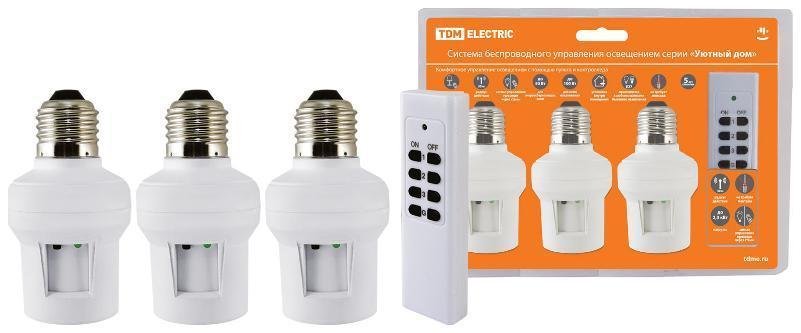 TDM electric SQ1508-0203 Комплект для беспроводного управления освещением диммер ПУ3-П2.3-Е27 (3 приемника) "Уютный дом"