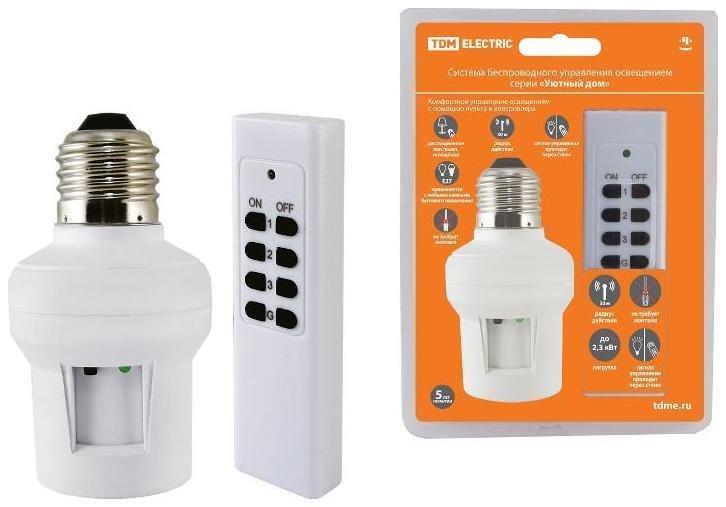 TDM electric SQ1508-0201 Комплект для беспроводного управления освещением ПУ3-П1.1-Е27 (1 приемник) "Уютный дом"