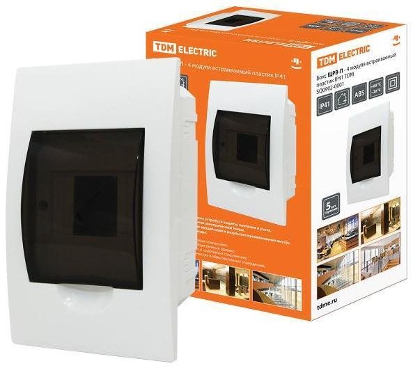 TDM electric SQ0902-0001 Бокс пластиковый встраиваемый ЩРВ-П-4 модуля IP40