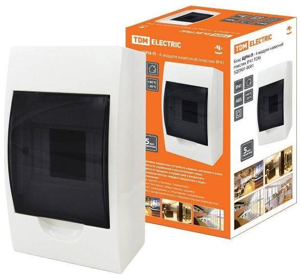 TDM electric SQ0901-0001 Бокс пластиковый навесной ЩРН-П-4модуля IP41