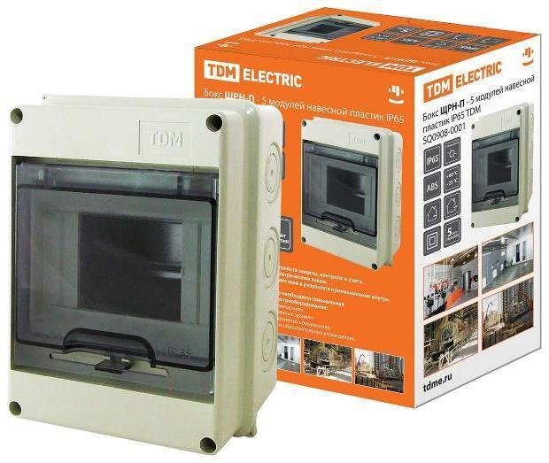 TDM electric SQ0908-0001 Бокс пластиковый навесной ЩРН-П-5 модулей IP65