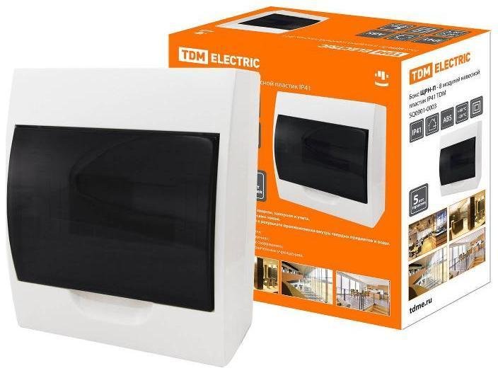 TDM electric SQ0901-0003 Бокс пластиковый навесной ЩРН-П-8 модулей IP41