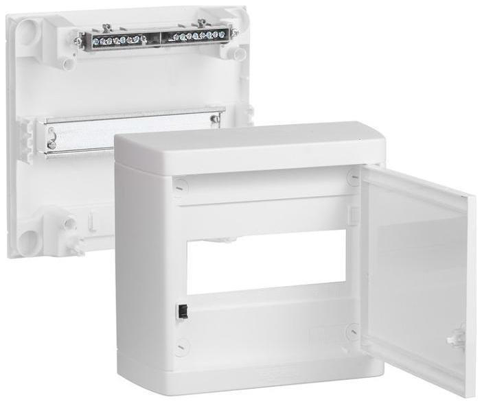 Legrand 601235 Накладной распределительный щит Nedbox - с белой дверью - 1 рейка х 8 модулей