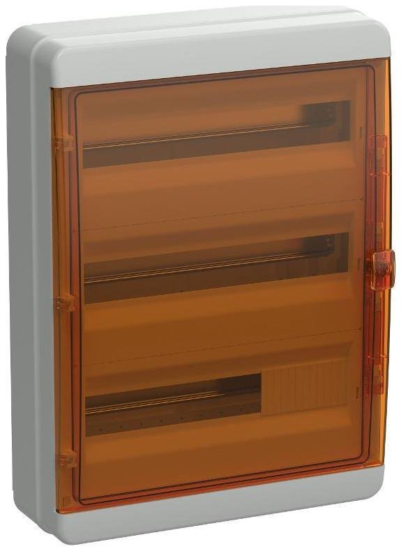 IEK TF5-KP72-N-54-65-K03-K09 Корпус пластиковый навесной на 54 модулей КМПн-54 IP65 оранжевый прозрачная дверь TEKFOR