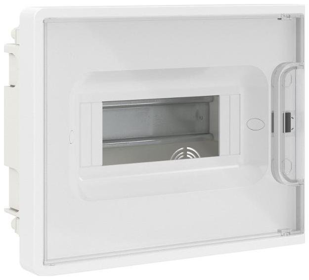DKC F08B1WT Щиток 8 мод встраиваемый FRAME, белый, с прозрачной дверцей, с 2 шинами PEN на 6 и 8 отв