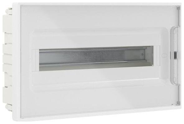 DKC F18B1WT Щиток 18 мод встраиваемый FRAME, белый, с прозрачной дверцей, с 2 шинами PEN на 8 и 10 отв