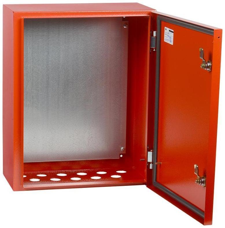 IEK IND-YKM40-01-54 Щит с монтажной панелью ЩМП-1-0 У2 IP54 RAL 3020 (395х310х220мм) красный