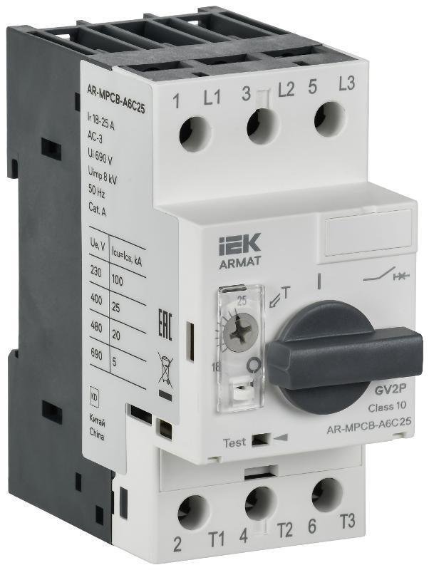 IEK AR-MPCB-A6C25 ARMAT Автоматический выключатель защиты двигателя A6 GV2P 18-25А