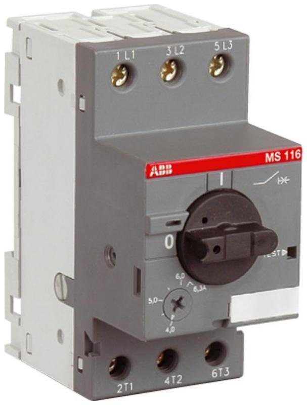 ABB 1SAM250000R1007 Выключатель автоматический для защиты электродвигателей MS116-2,5 50 кА с регулируемой тепловой защитой