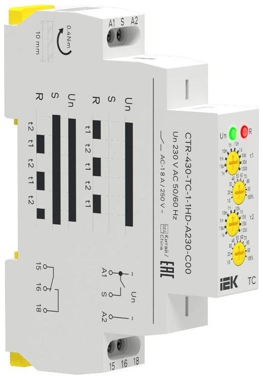 IEK CTR-430-TC-1-1HD-A230-C00 Реле циклическое TC 1 конт. 230В AC
