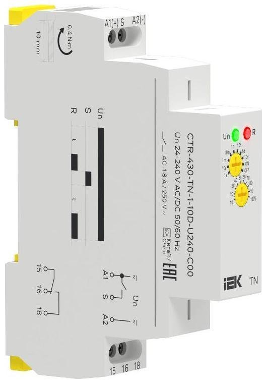 IEK CTR-430-TN-1-10D-U240-C00 Реле задержки включения TN 1 конт. 24-240В AC/DC