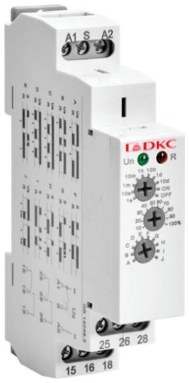 DKC DRM-TM-2-240 Реле времени многофункциональное, конфигурация контакта 2CO, AС/DC 12-240В
