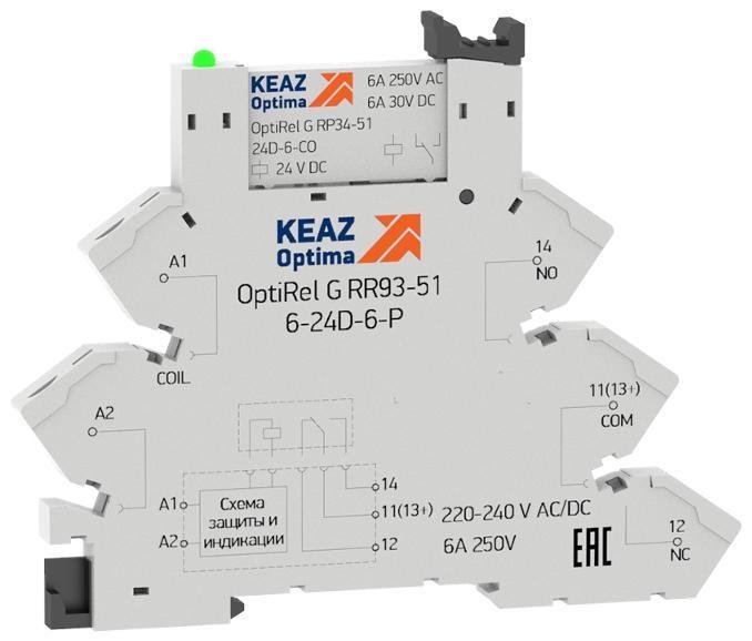 КЭАЗ 280993 Релейный модуль OptiRel G RM38-61-48U-6-P-CO| [в упаковке 10, цена за 1 шт]