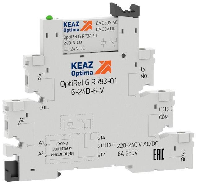 КЭАЗ 280982 Релейный модуль OptiRel G RM38-51-110-125U-6-V-CO| [в упаковке 10, цена за 1 шт]