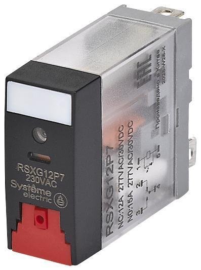 Systeme Electric RSXG12P7 Реле 12A 1CO 230VAC тест кнопка LED