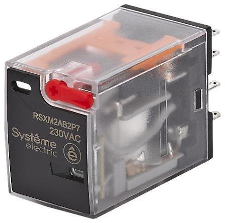 Systeme Electric RSXM2AB2P7 Реле 12A 2CO 230VAC тест кнопка LED