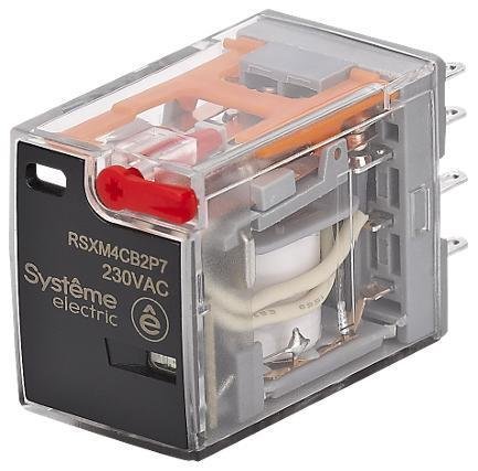 Systeme Electric RSXM4CB2P7 Реле 5A 4CO 230VAC тест кнопка LED