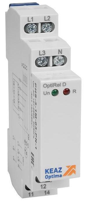 КЭАЗ 331983 Реле контроля фаз OptiRel D PHS-3-1M-03-PN-1 чередования обрыва фаз 3Ф+N 1СО