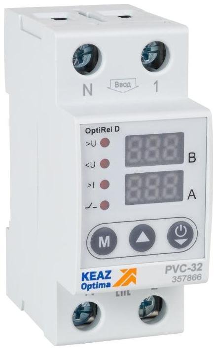 КЭАЗ 357870 Реле напряжения OptiRel D PVС-80 с ЖК-дисплеем и контролем тока 80 А
