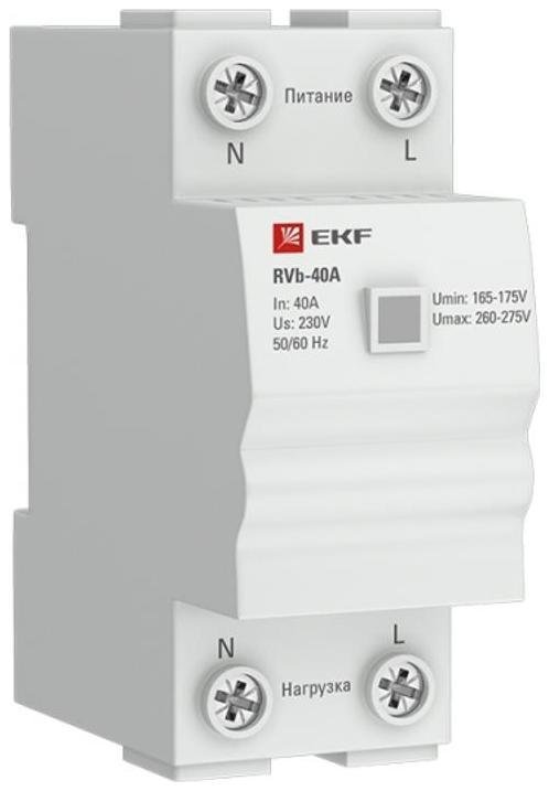 EKF rvb-40a Реле напряжения (сквозное подкл.) Basic