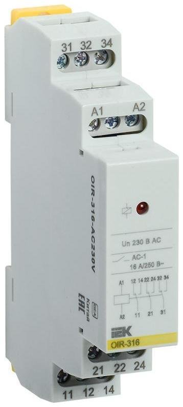 IEK OIR-316-AC230V Промежут. реле.OIR 3 конт (16А). 230 В AC