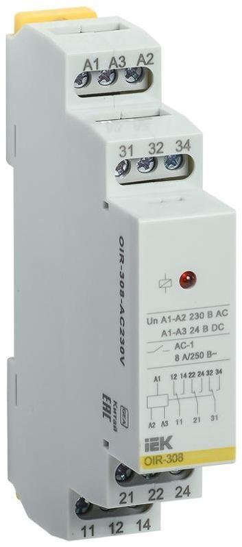 IEK OIR-308-AC230V Промежут. реле.OIR 3 конт (8А). 230 В AC