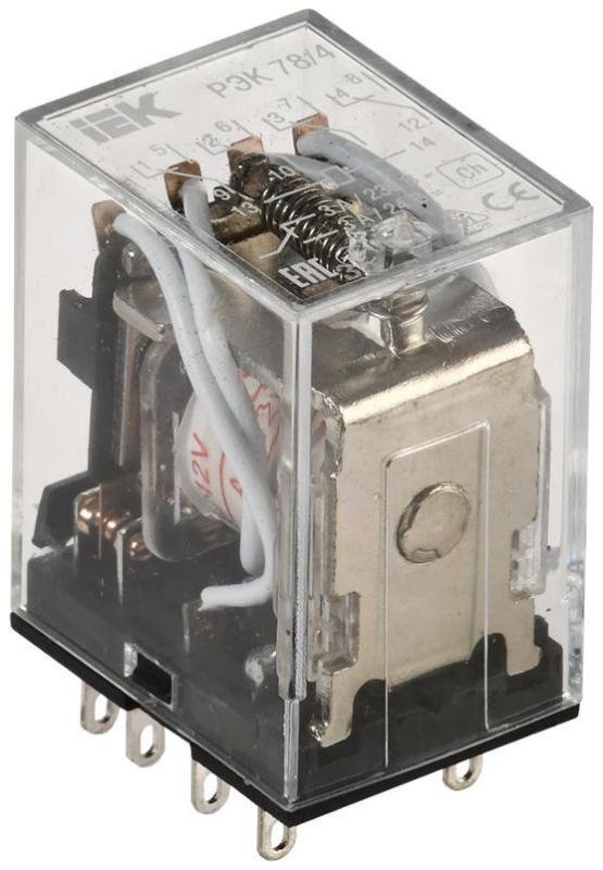 IEK RRP20-4-03-012A-LED Реле РЭК78/4(MY4) с индикацией 3А 12В АC [в упаковке 20, цена за 1 шт]