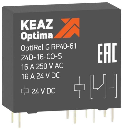 КЭАЗ 281037 Реле промежуточное OptiRel G RP40-61-24D-16-NO-S [в упаковке 50, цена за 1 шт]
