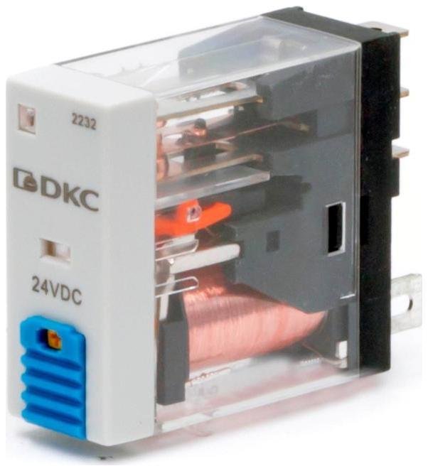 DKC IR-24DC-1CO-D Одиночное реле, 1 перекидной контакт, 24 В DC, тестовая кнопка [в упаковке 20, цена за 1 шт]