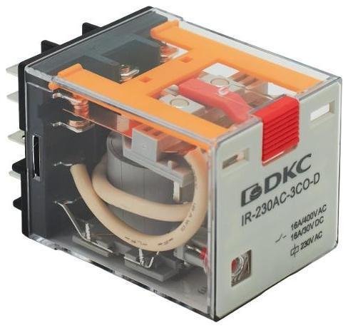 DKC IR-230AC-3CO-D Одиночное реле, 3 перекидных контакта, 230 В DC, до 16 А