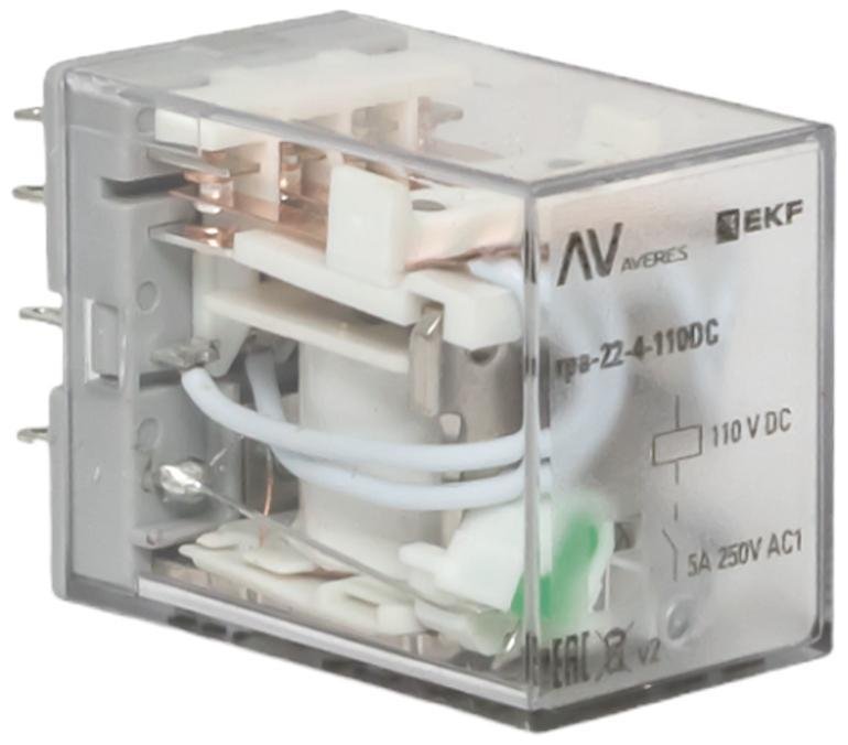 EKF rpa-22-4-110DC Реле промежуточное RPA 22/4 5A 110В DC AVERES