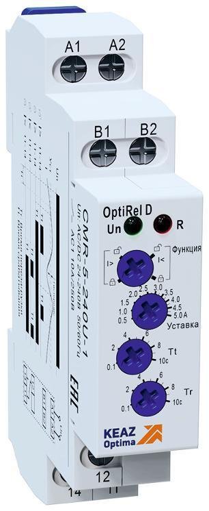 КЭАЗ 332027 Реле контроля тока OptiRel D CMR-5-240U-1 05…5А 10А 1СО 24-240АС/DC