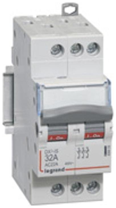 Legrand 406438 Выключатели-разъединители DX3-IS - 2П - с индикатором - 400 В" - 32 А - 1 модуль