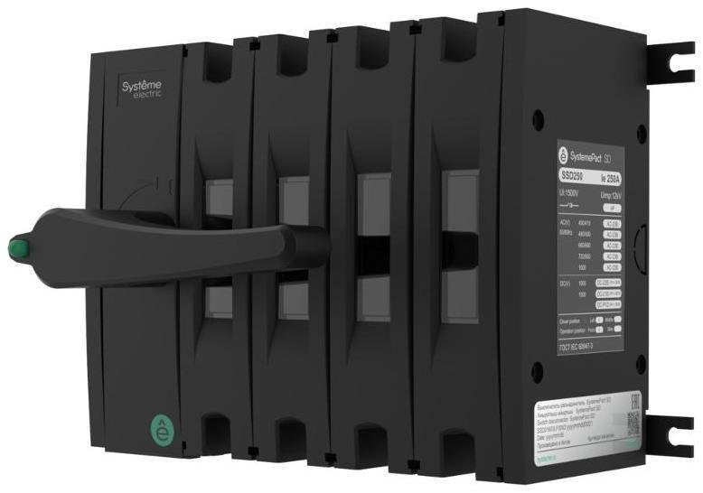 Systeme Electric SSD01604LF0100 ВЫКЛ-РАЗЪЕДИНИТЕЛЬ SYSTEMEPACT SD160 4P 100A РУКОЯТКА СЛЕВА ФРОНТ_РУКОЯТКА ЗАКАЗЫВАЕТСЯ ОТДЕЛЬНО