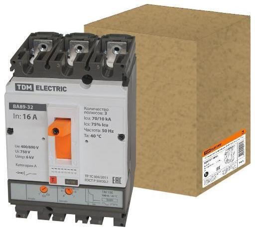 TDM electric SQ0751-0041 Автоматический выключатель ВА89-32 3Р 16А 70кА