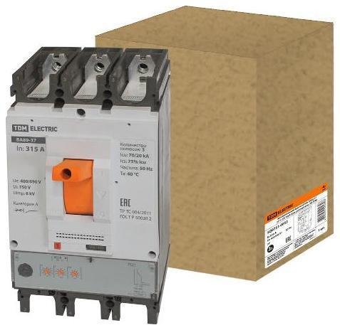 TDM electric SQ0751-0053 Автоматический выключатель ВА89-37 3Р 315А 70кА (три регулировки, ЭР)